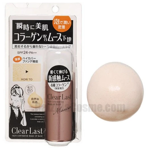 Clear Last Skin Converter Make Up Base Mousse SPF24, a Japanese makeup base mousse