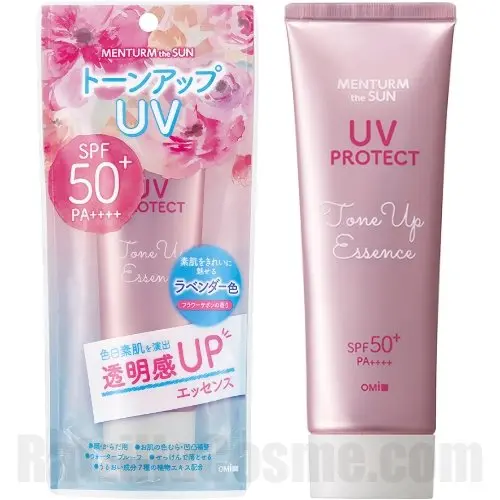 MENTURM the SUN Tone Up UV Essence, colour-correcting Japanese sunscreen with a lavender tint