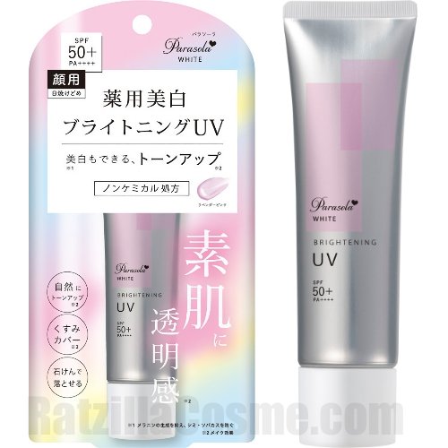 Parasola WHITE Brightening UV, colour-correcting Japanese facial sunscreen with tranexamic acid