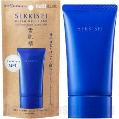 SEKKISEI Clear Wellness UV Defense Gel, SPF50+ Japanese sunscreen gel for unstable skin