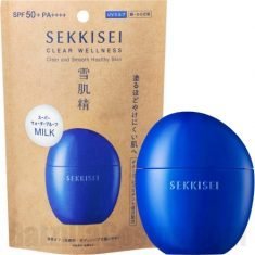 SEKKISEI Clear Wellness UV Defense Milk, SPF50+ Japanese sunscreen milk for unstable skin