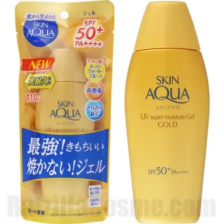 SKIN AQUA UV Super Moisture Gel GOLD, high humidity-friendly SPF50+ Japanese sunscreen gel