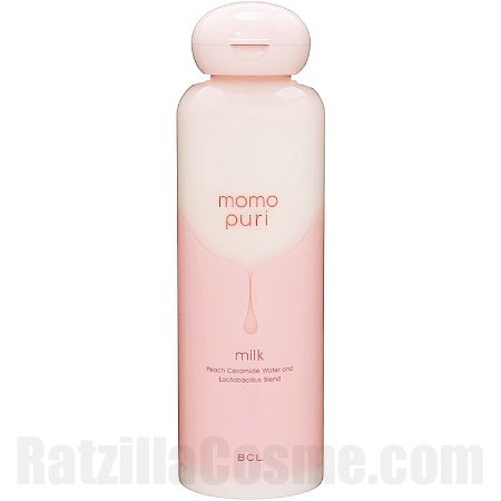 momo puri Moisture Milk, Japanese moisturiser fluid with peach ceramide and probiotics