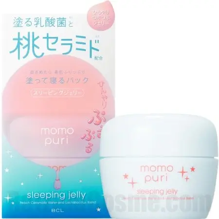 momo puri Moisture Sleeping Jelly Cool, cooling Japanese mask gel with peach ceramide and probiotics